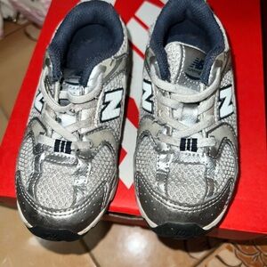 New Balance Kids' Gray and Black Sneakers